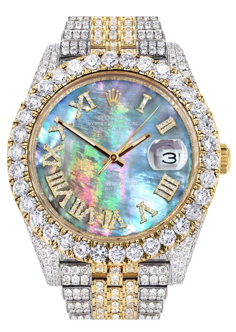 rolex iced out diamond set